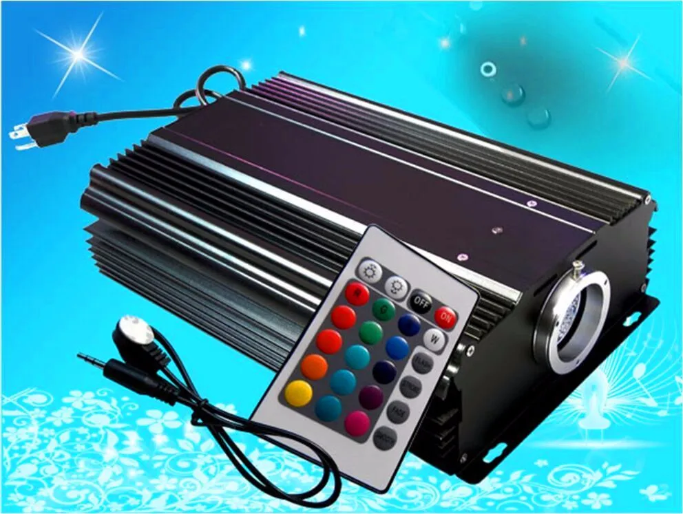 24Keys IR 120W LED RGB Optic Fiber Light Engine Driver with Remote; AC110V / AC220V Input