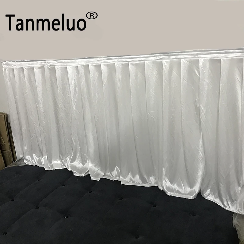

0.8x3M Transparent Shiny White Table Skirts for Wedding Table Decoration Baby Shower Birthday Table Skirting Event Banquet Decor