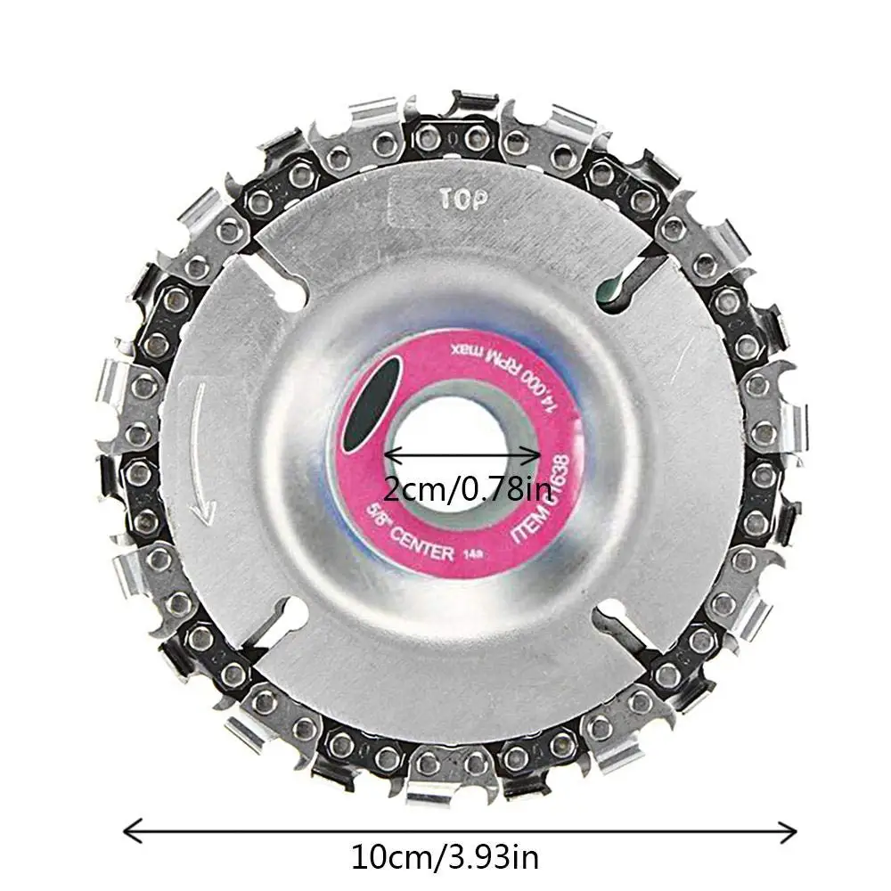 4 Inch Grinder Disc and Chain 22 Tooth Fine Cut Chain Set For 100 115 Angle Grinder 5/8 Inch Center Hole