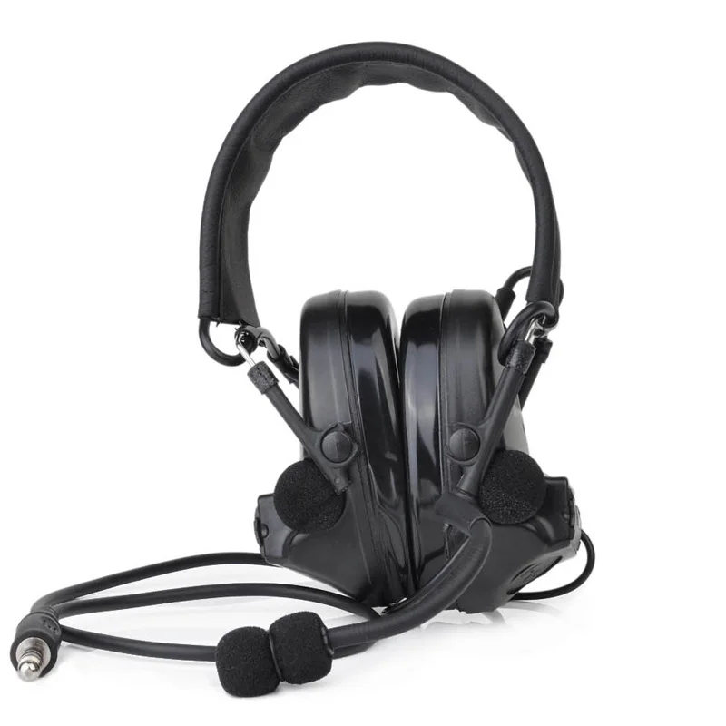 New Z-TAC Airsoft Comtac II Sordin Tactical Headset Leather Headband Style Noise Canceling Headphone ( Z 041-BK)