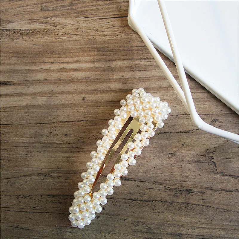 Fashion Imitiation Pearl Hair Clip Barrettes for Women Girls Handmade Pearl Flowers Hairpins Hair Accessories