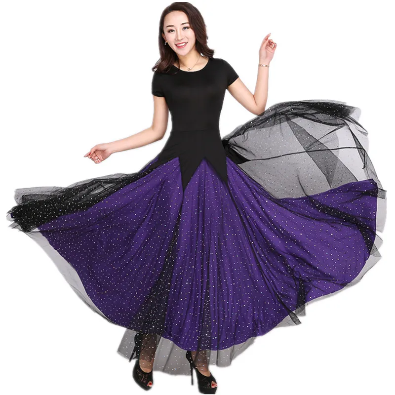 The game modern dance ballroom Tango Waltz's short sleeved dress skirt dance costume