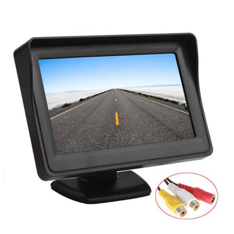 Car Reverse Rearview 4.3 Inch TFT Color LCD Screen Desktop Display Visual Reverse Image Support Auto Rear Vie Onboard Monitor