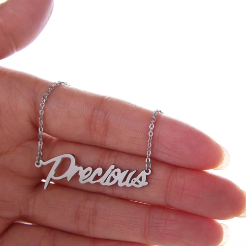 Precious Name Necklac for Women Statement Nameplate Stainless Steel Jewelry Pendant Letters Birthday Gift Nl-2451