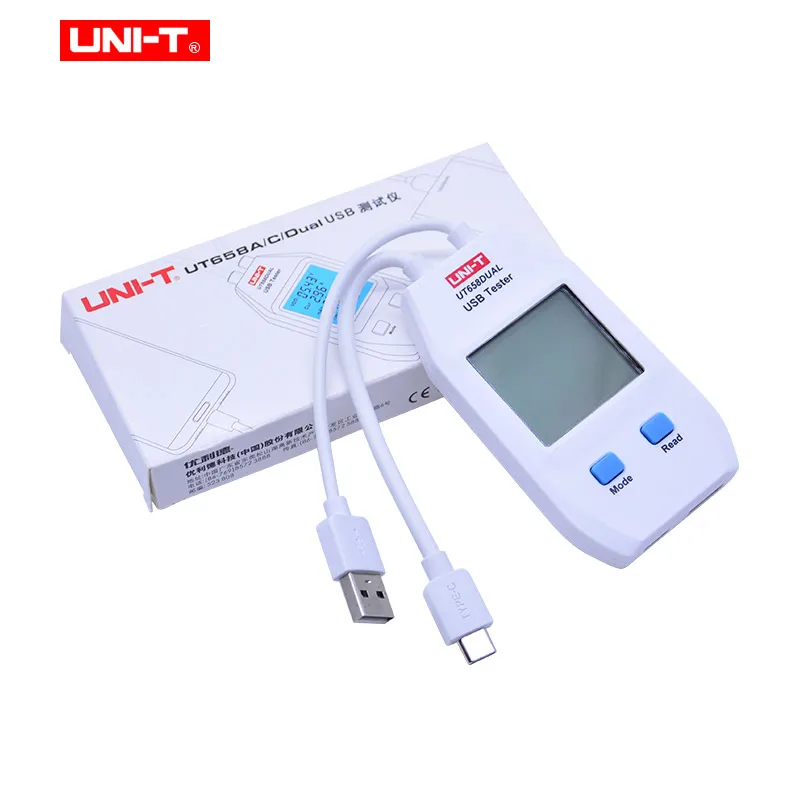 USB Tester UNI-T UT658A/C/DUAL Voltage and Current Monitors Volt Ampere Digital Product Charger Capacity Meter with Data Storage