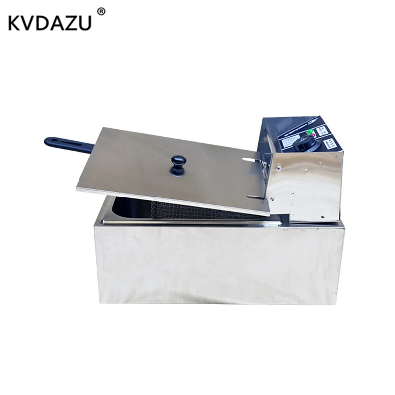 التجارية اسطوانة واحدة الدبابات مقلاة كهربائية عميقة جهاز قلي أصابع البطاطس فرن وعاء الغذاء آلة القلي المقلية الدجاج الصف