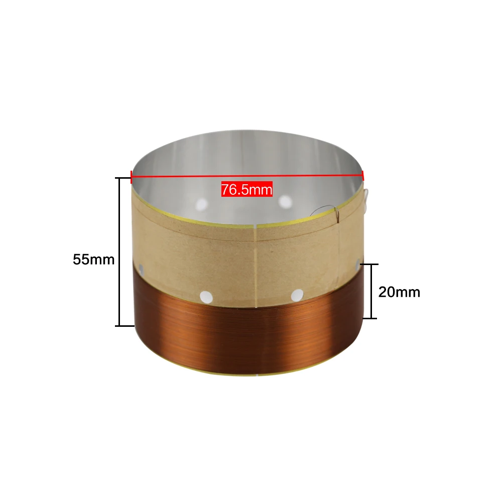 GHXAMP 76.5 مللي متر باس صوت لفائف 8OHM الأبيض الألومنيوم الصوت منفذ الهواء حفرة ل 10-18 بوصة مضخم صوت المتكلم repairss DIY 1 أزواج