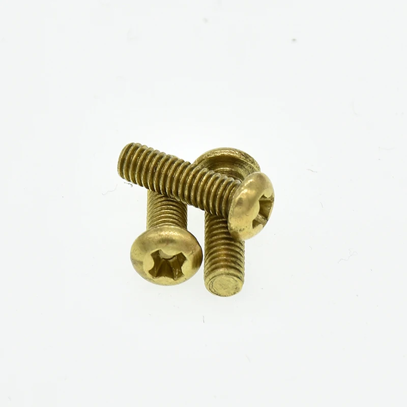 50Pcs ISO7045 DIN7985  M2 M2.5 M3 Copper Machine Screws Phillips Machine Round Head Brass Screws GB818