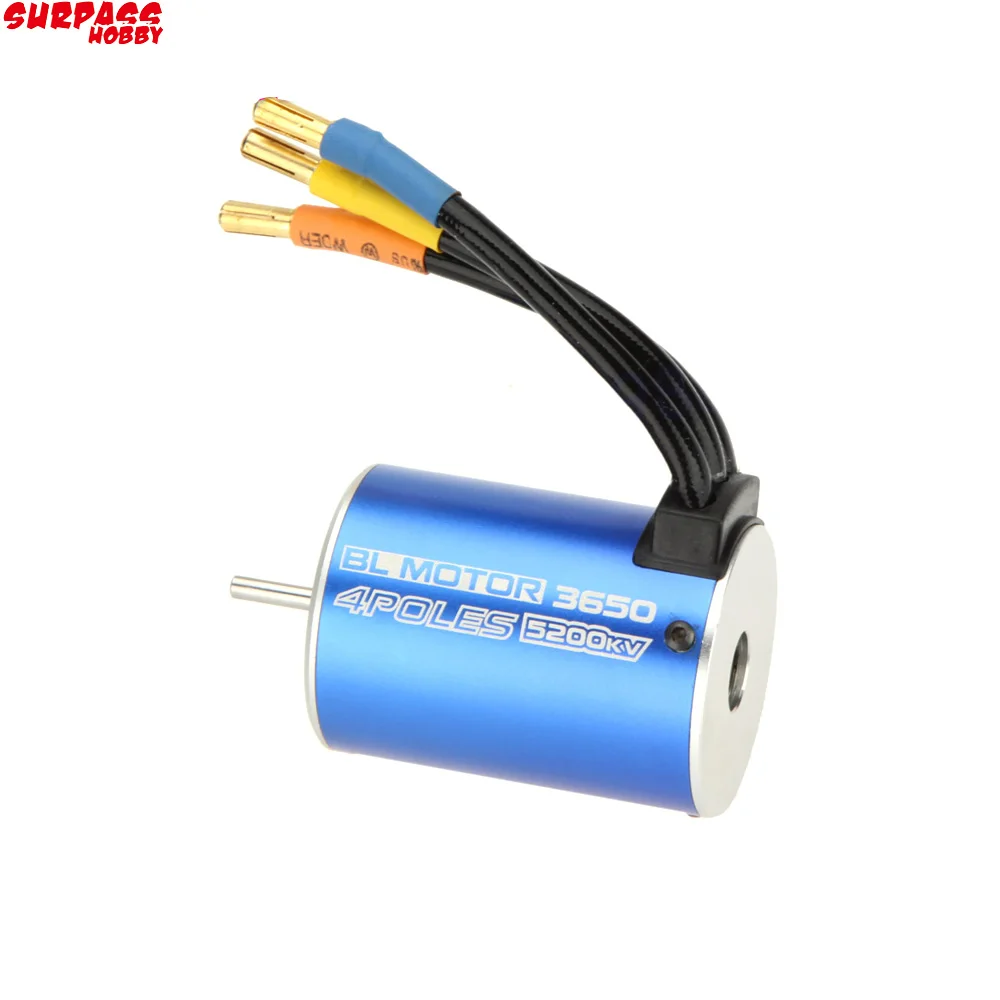 RC 3650 3900KV 3930KV 5200KV 4Poles Sensorless Slotless Brushless Motor for 1/10 Racing Car Brushless ESC Accessory