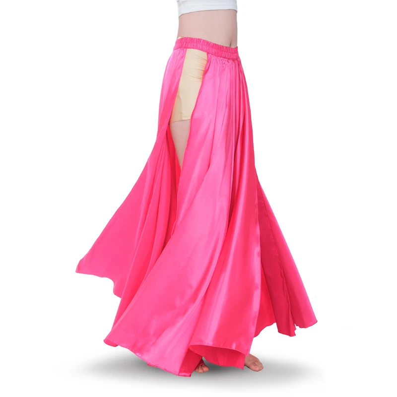 Performance Belly Dance Costume Saint Skirt 2-sides Slits Skirt Sexy Women Oriental Belly Dance Skirt Female Dance Clothes Skirt