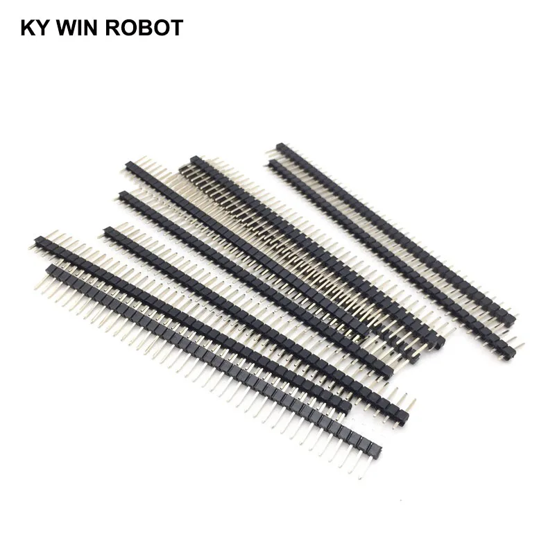 Gold-plated copper 10PCS 40Pins 2.54mm Single Row Straight Male Pin Header Strip For PCB 10pcs/lot