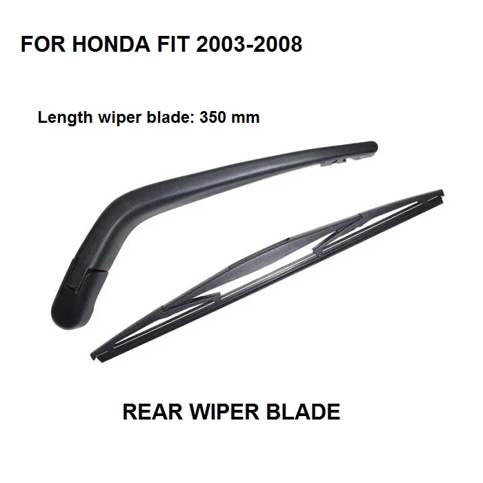 

03-08 Car Rear Window Wiper Blade & Arm Complete Set For Honda Fit Blade Sizes 350mm