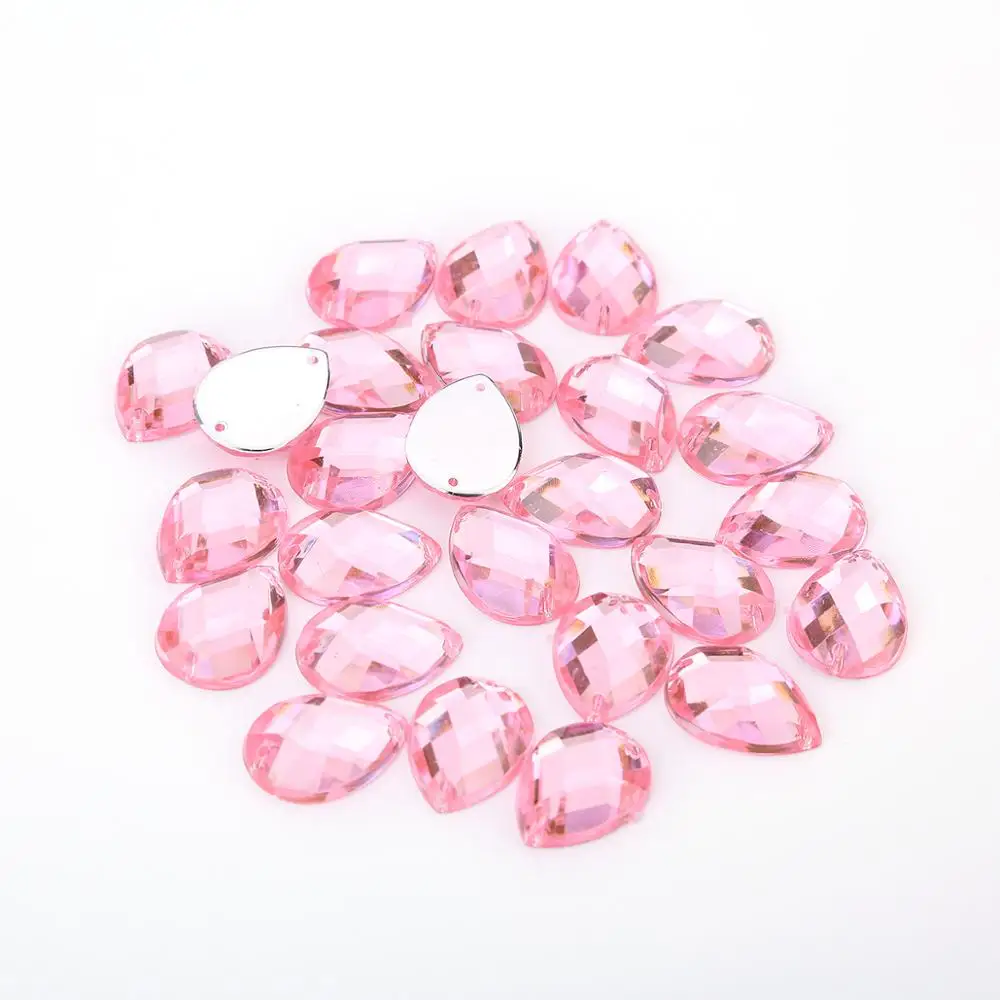 TPSMOC 8*13mm/10*14mm/13*18mm/18*25mm Sew On Mix Color Water Drop Acrylic Rhinestone Flatback Crystal Beads For DIY Dress