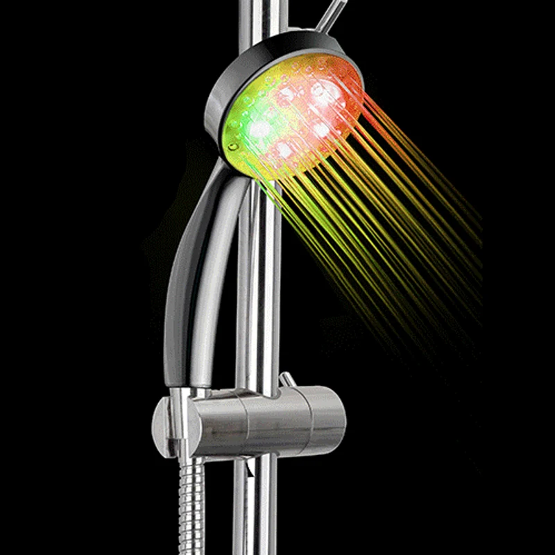 Shower Head LED Rainfall Shower Sprayer Automatically Color-Changing Multiple Sensor Water Saving Showerhead for Bathroom