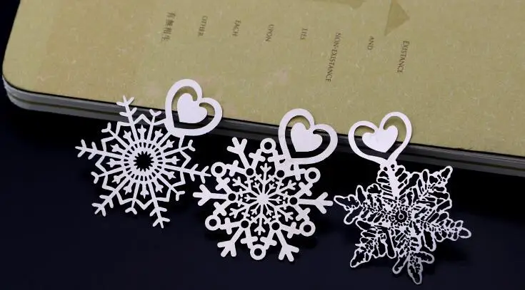 Schneeflocke Lesezeichen Edelstahl Frohe Weihnachten Buch Seite Marker Metall Blume Lesezeichen – Detail 7