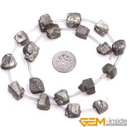 Freefrom Irony Gray Pyrite Beads Natural Pyrite Stone Beads DIY Loose Bead For Jewelry Making Beads Strand 15