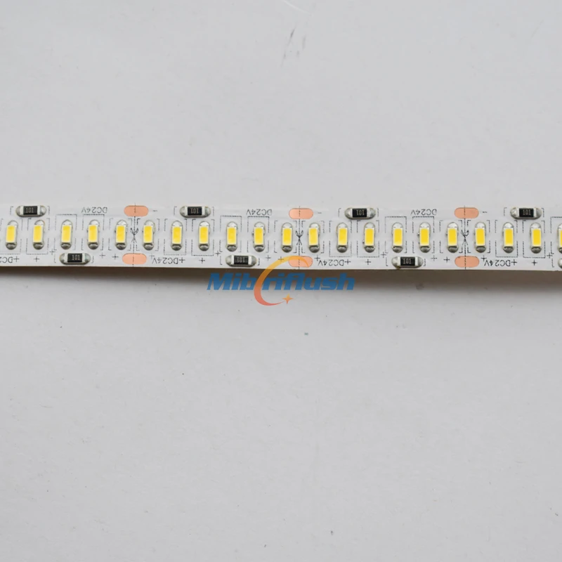 12-14LM/led 24V 3014 SMD LED Strip 240leds/M 24W/M IP20 Non Waterproof White / Warm White Super Bright Flexible LED Tape 50M/lot