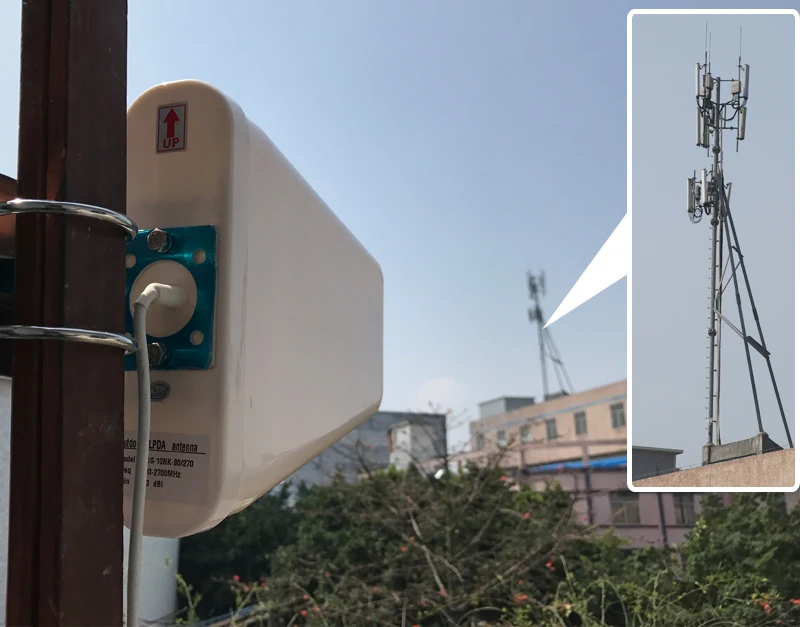 GSM CDMA 3G WCDMA 4G LTE Antenna Set For Signal Booster 10dBi Log Periodic Antenna + 9dBi Panel Antenna +15 Meters Coaxial Cable