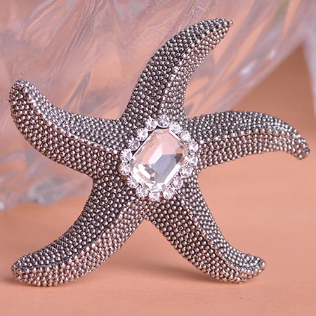 New Arrival Vintage Brooches Women Coral Starfish Rhinestone Broaches Fashion Anniversary Jewelry Best Masculino Broche Pin