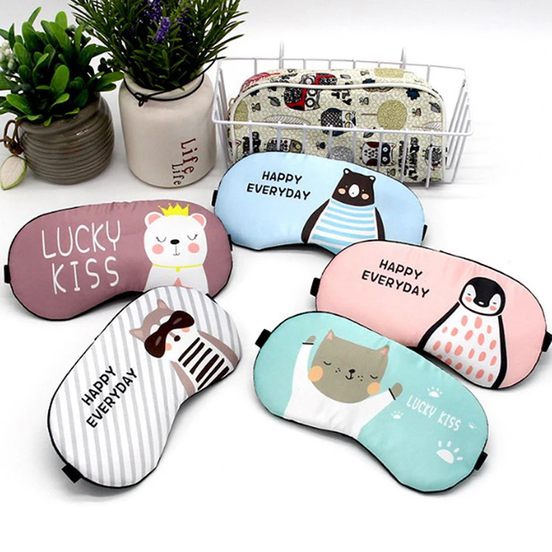 Sleeping Eyepatch Eye Cover Cotton Creative Lovely Cartoon for Eye Travel Relax Sleeping Aid Eye Patch Shading Eye Mask