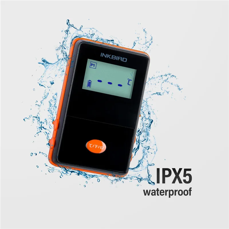 INKBIRD IRF-4S Four Probes Remote Wireless Waterproof Grill Thermometer , 1000 Feet Signal, USB Charging Cable Orange