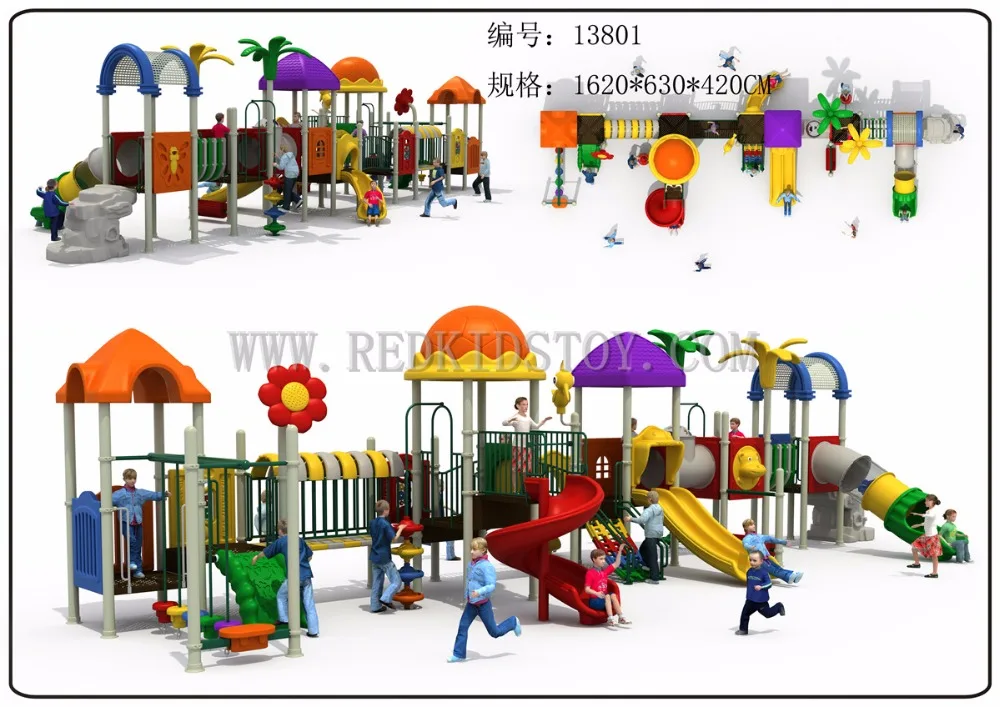 Exported to Latvia EN1176 Amusement Park Playground Kids Playground Equipment HZ-13801