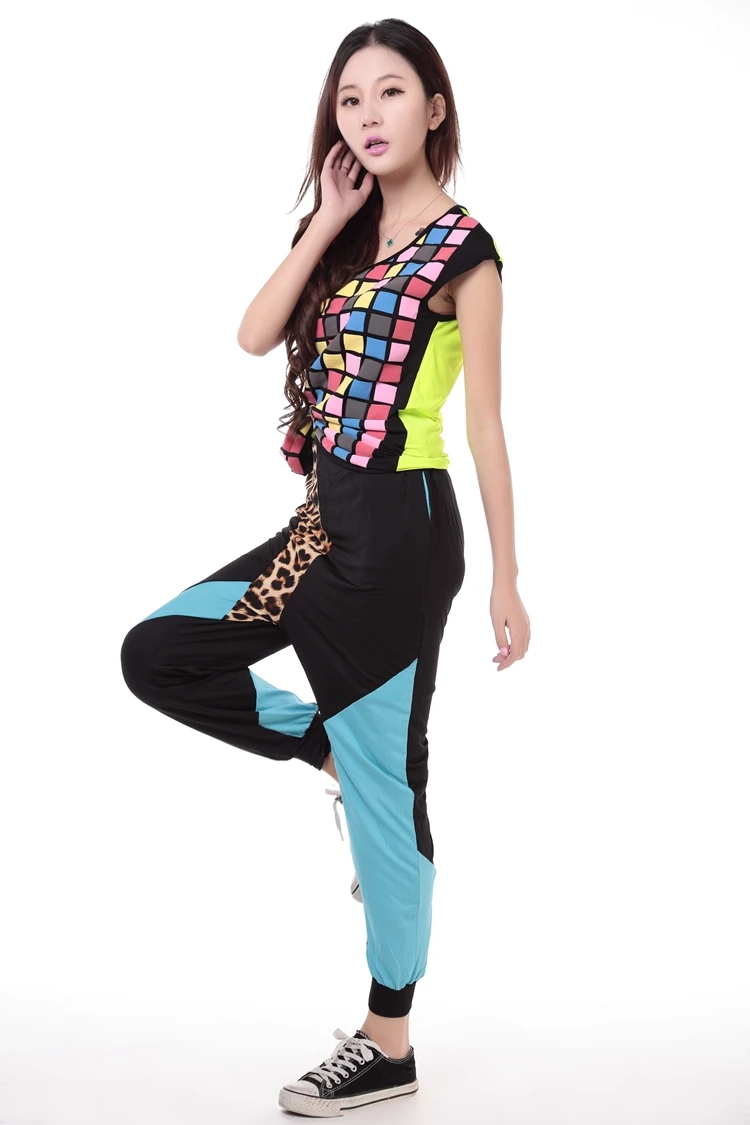 Pantalon de survêtement patchwork léopard pour femmes, pantalon de danse hip-hop, pantalon de performance sur scène pour femmes, pantalon de jazz harem, mode été