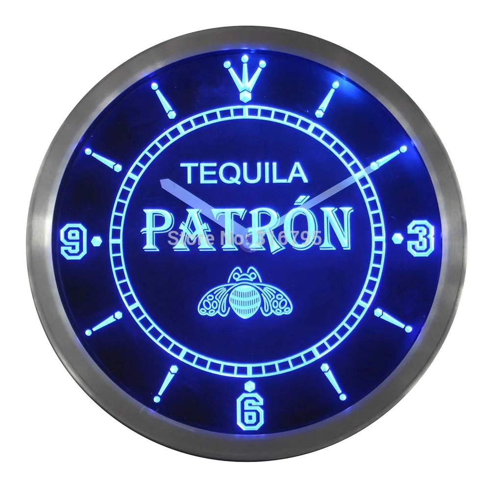 nc0114 Tequila Patron Bar Pub Beer Neon Light Signs LED Wall Clock