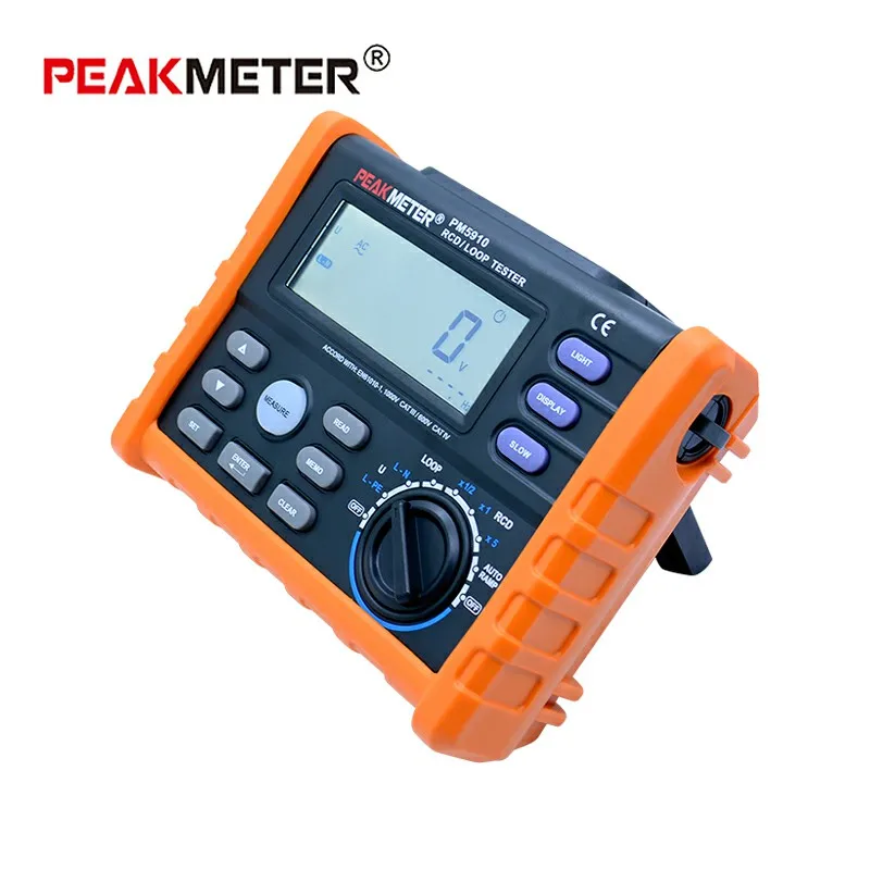 PEAKMETER PM5910 misuratore di resistenza digitale RCD loop tester di resistenza multimetro Trip-out Test di corrente/tempo con interfaccia USB