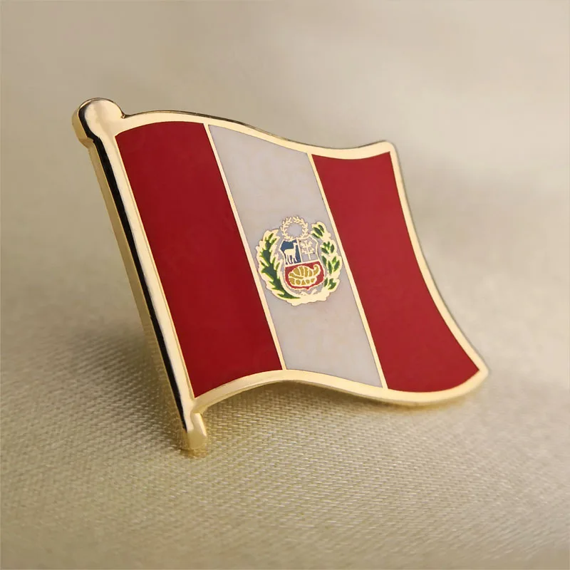 Soft Enamel Peru Flag Lapel Pins