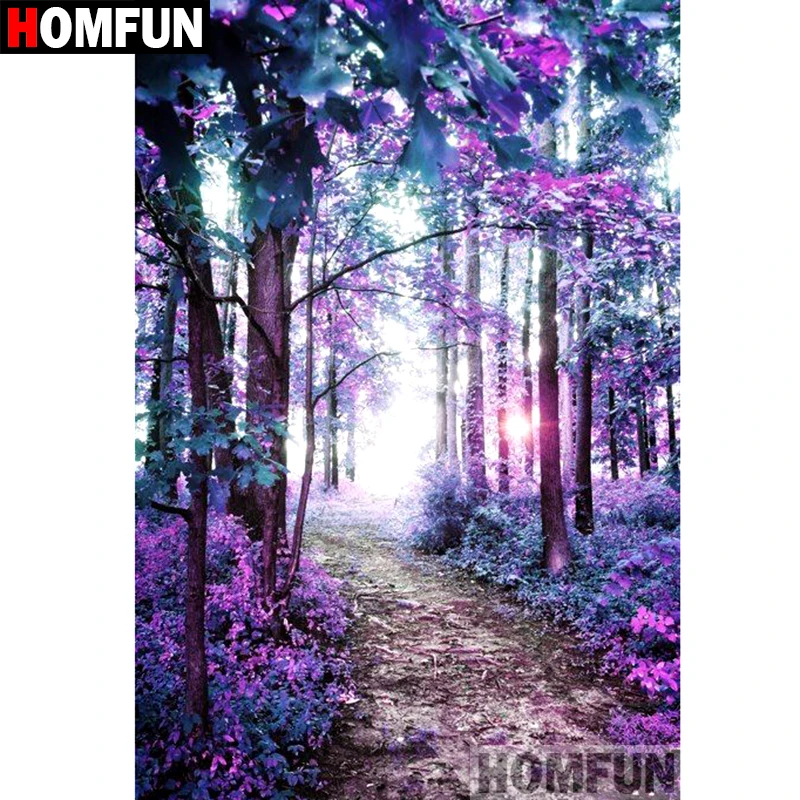 

HOMFUN Full Square/Round Drill 5D DIY Diamond Painting "Forest landscape" Embroidery Cross Stitch 5D Home Decor Gift A07670