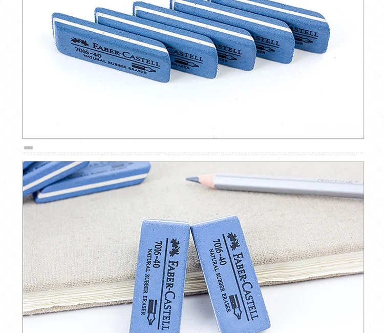 Faber Castell Naturkautschuk-Radiergummi für Gel/Tinte/Kugelschreiber/Füllfederhalter, Sandgummi-Radiergummi, löschbares Schulprüfungsmaterial, 3 Stück – Detail 10