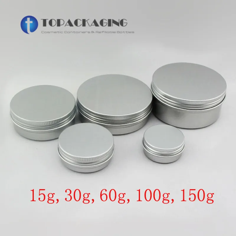 100PCS/LOT-15G Cream Jar,Aluminum Cosmetic Container,Empty Lotion Canister,Sample Mask Sub-bottling,Screw Cap Pot