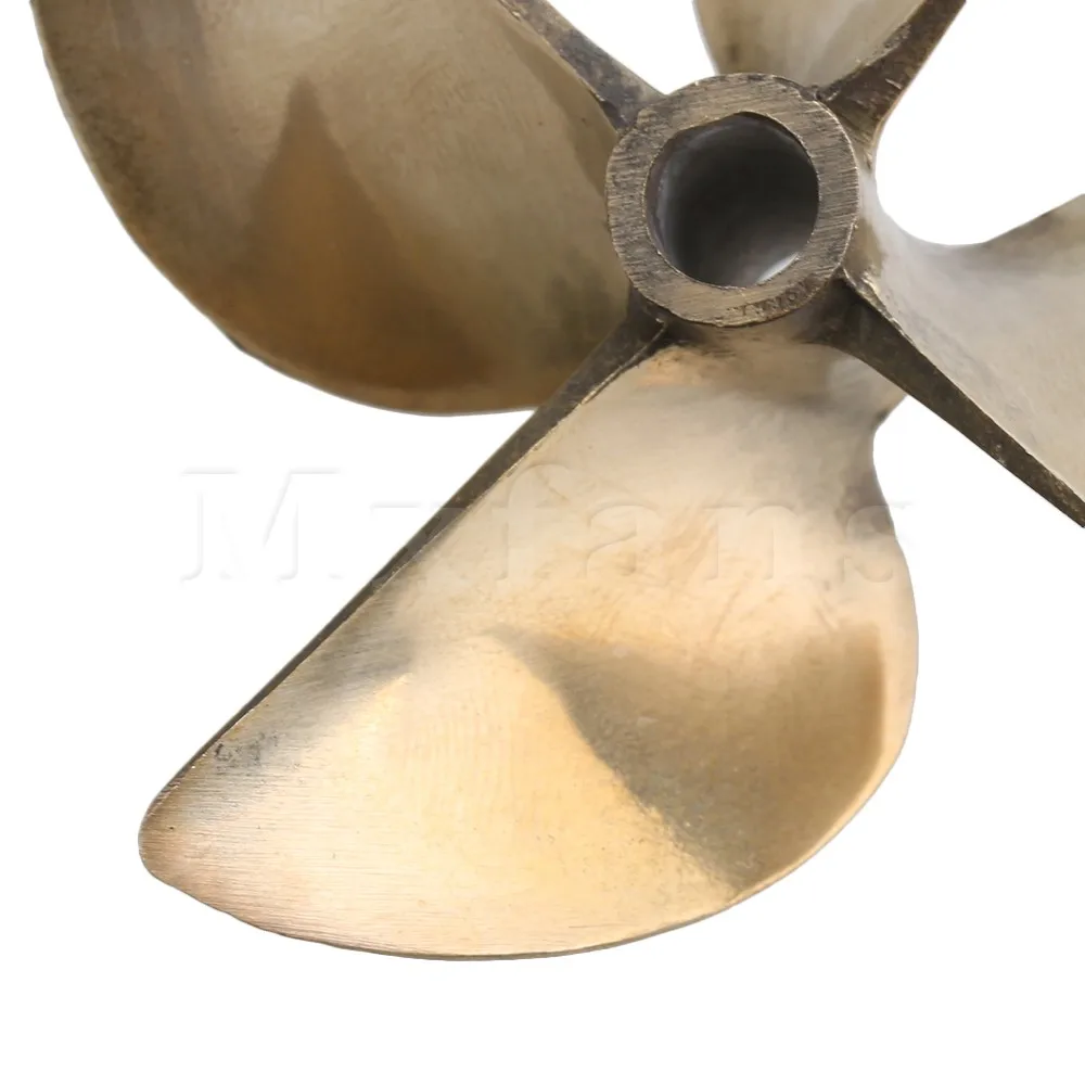 Mxfans RC Boat Parts 4 Blade Aluminum Alloy Prop Propeller Out Diameter 67mm P1.7 with Shaft Center Aperture Dia 6.35mm(1/4\