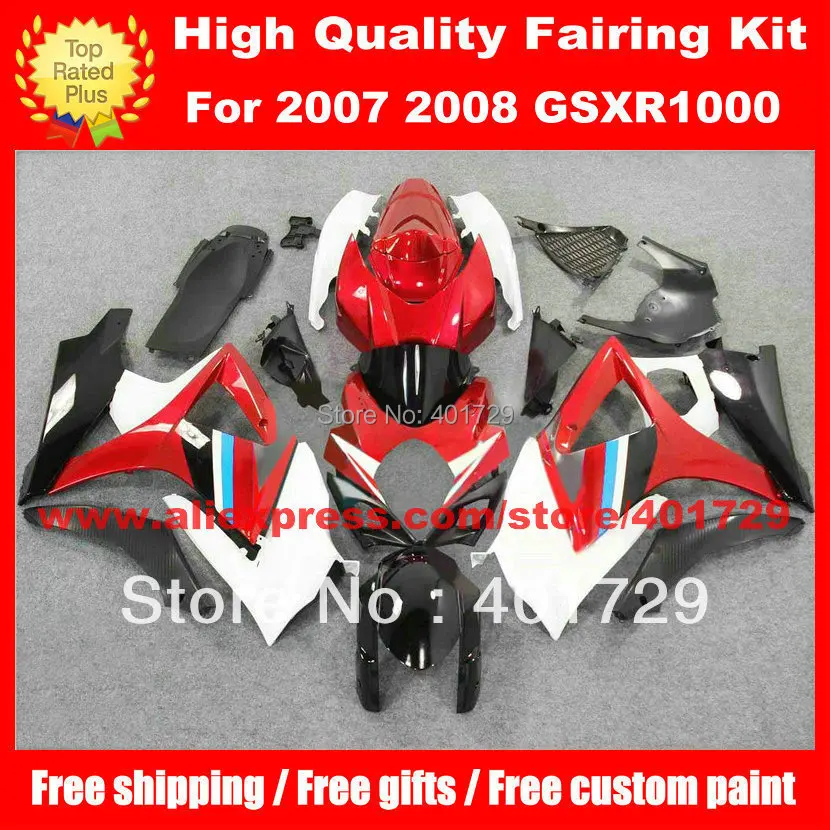 

Motorcycle Rebuild bodywork for Suzuki GSXR1000 2007 2008 Fairings GSX-R1000 K7 07 08 mix color plastic fairing kit