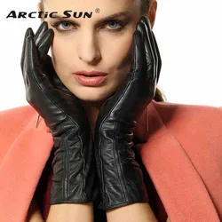 High Quality Women TouchScreen Leather Gloves Warm Fashion Winter Genuine Goatskin Driving Glove Five Finger L106NC1