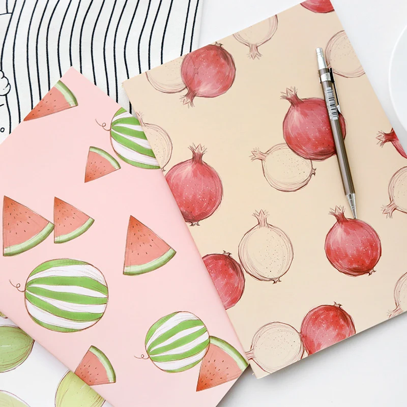 1 Pcs Cute Notebook Paper Cute Fruit Pattern Lined Paper Notepad Journals Cute Stationery School Office Supplies/25.5*18.2CM