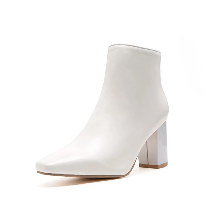 BLXQPYT Big Size 34-47 Ankle boots for women Fashion High Heels 7cm short winter Autumn Party Wedding Shoes Pumps Shoes 991