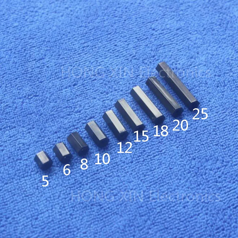 M2.5*12 1pcs Black nylon Standoff Spacer Standard M2.5 Female-Female 12mm Plastic Standoff Kit Repair parts High Quality