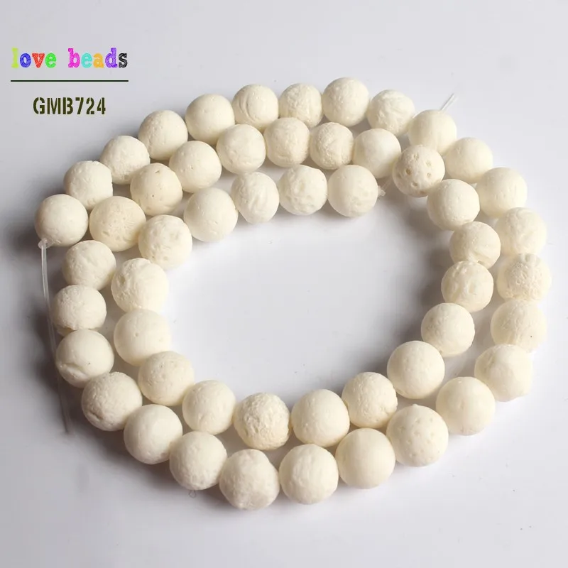 Natural White Sponge Coral Round Spacer Beads for Jewelry Making Beaded Bracelet DIY Jewelry 15\