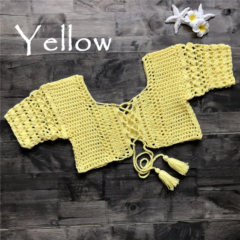 Women Sexy Crochet Hippie Bralette Knit Bra Boho Beach Bikini Crop Tops Swimwear Sexy Top Boho Bikini Top