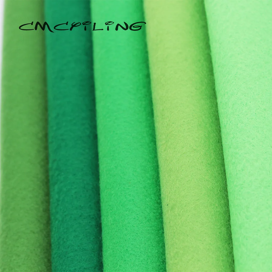 Green Series Smooth/High Density Soft Felt Fabric For Needlework DIY Sewing Dolls Crafts , Non-woven  Cloth 45*110CM