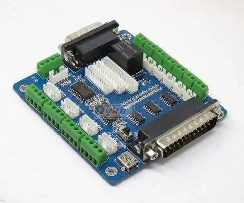 CNC 5 Axis Mach3 Interface Board, Breakout Board Input 5V DC for Stepper Motor Driver Mill NEW