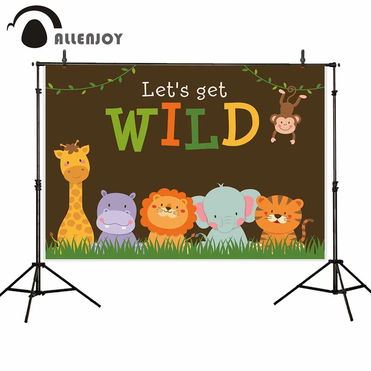 

Allenjoy photography wild animal lion zoo children baby cartoon birthday party new born photography backdrop camera fotografica