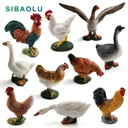 Figuras de cisne, gallo, pollo, pato, ganso, gallina, modelo de animales de granja, decoración del hogar, accesorios de decoración de jardín de hadas en miniatura modernos