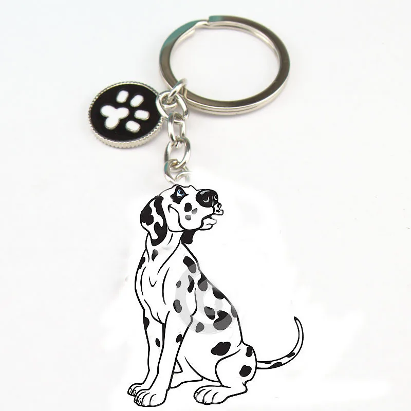 NEW PET dogs keychains dalmatians DIY key pendant car key ring gift for best friend jewelry woman&man Keychain tag key bag charm