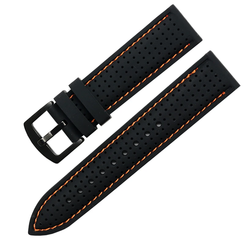 Sports Watch Band 20mm 22mm 23mm Soft Silicone Rubber Strap Steel Buckle Bracelet Wrist WatchBand watch accessories