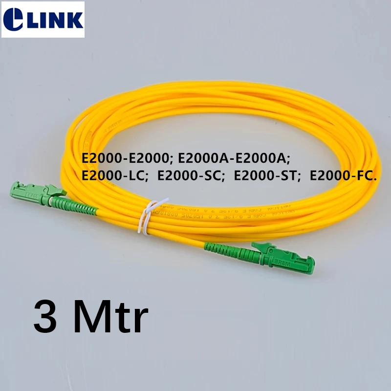 

3M E2000 fiber patch cords E2000/UPC E2000/APC LC ST SC FC Simplex Singlemode optical fibre jumper 9/125um free shipping 10pcs