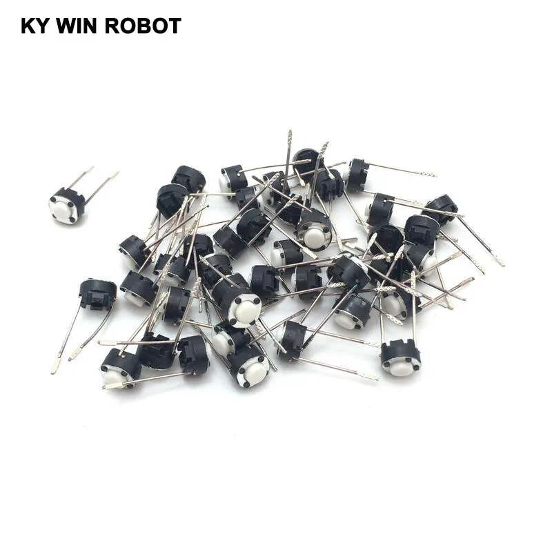 50PCS Japan mixer internal keys ALPS SKRGABD010 6 * 6 * 4.3mm 2 feet Tact switch 6*6*4.3 white round long life