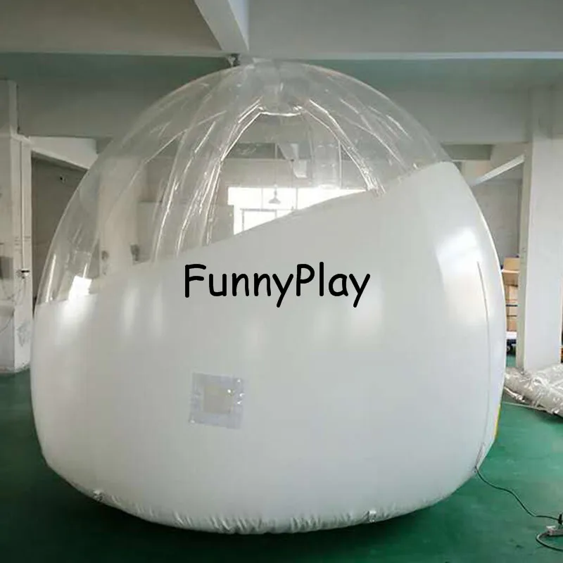 

Camping Backyard tent,inflatable bubble hotle house,Outdoor Inflatable Bubble Tent Family half white clear roof for see the star